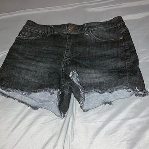 Black jean shorts
